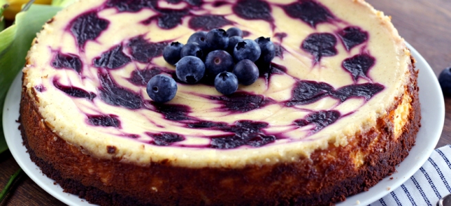 American Cheesecake mit Blaubeeren